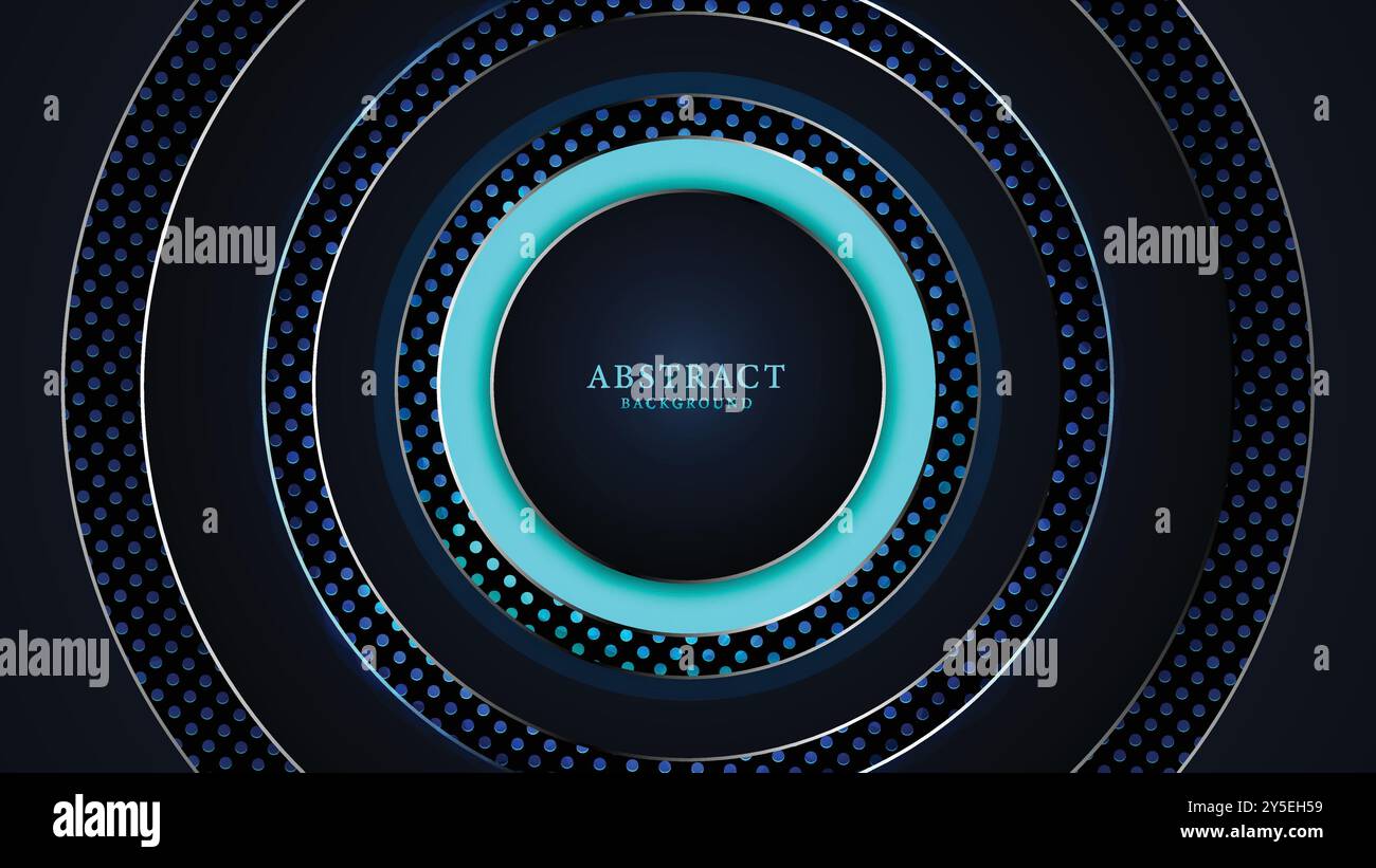 Abstract Blue Neon Light Futuristic Technology Background with ...