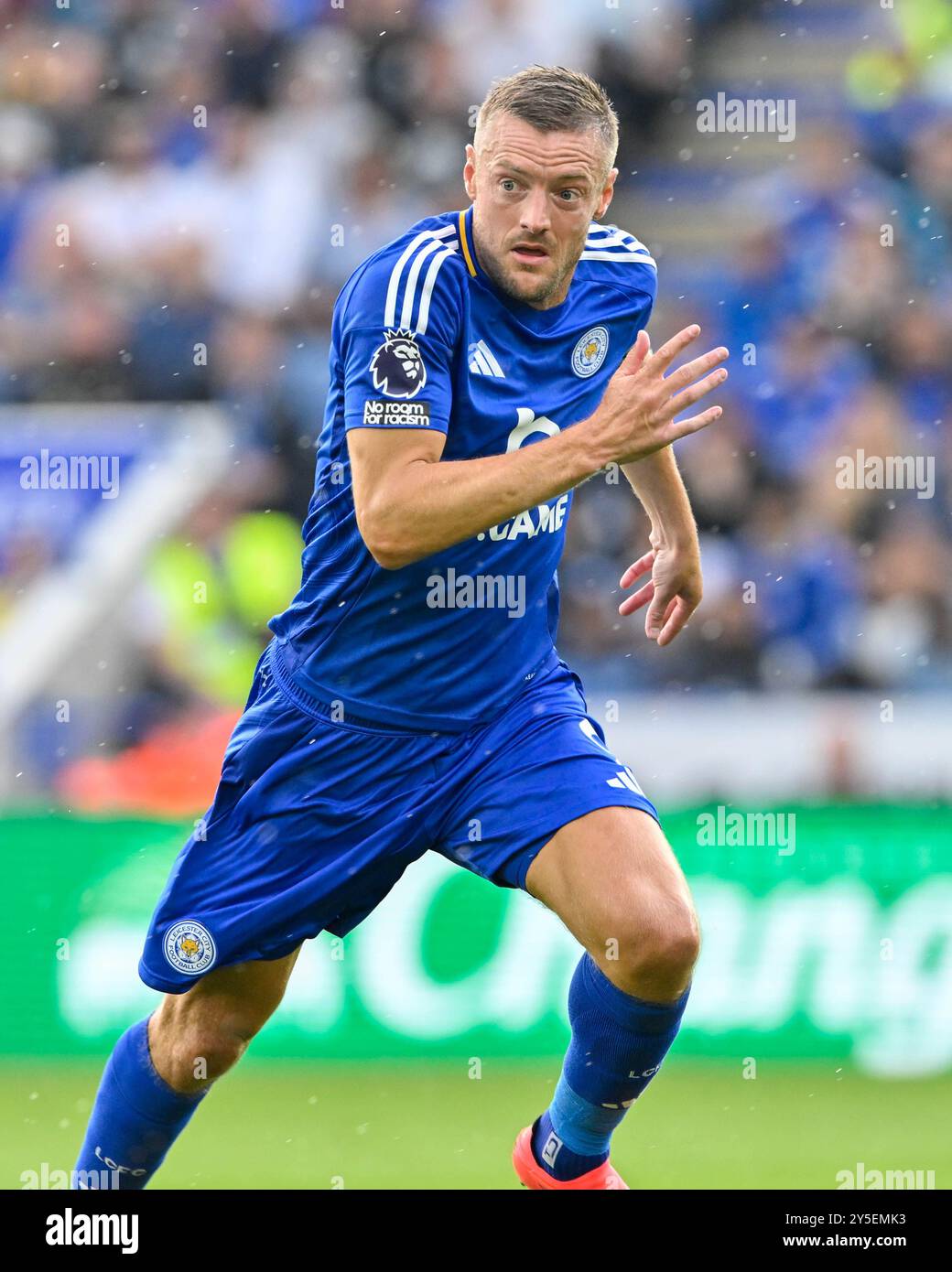 Jamie VARDY (Leicester City) during the Premier League match Leicester City vs Everton at King Power Stadium, Leicester, United Kingdom, 21st September 2024  (Photo by Mark Dunn/News Images) Stock Photo