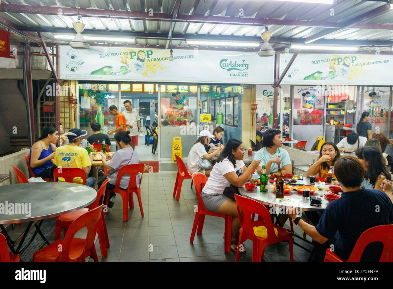 street food and market  on jalan alor at night in Kuala lumpur malaysia Stock Photo