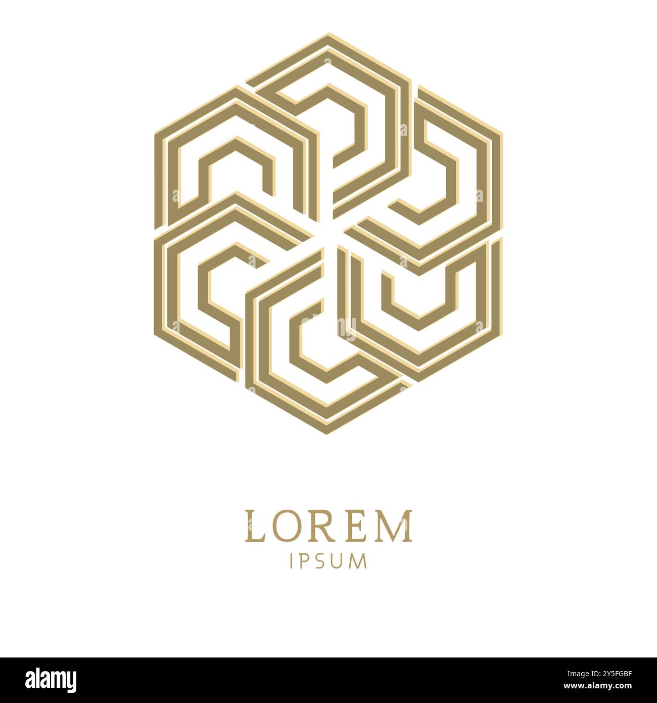 Logo vector element. Geometric design template - gold logo isolated on ...