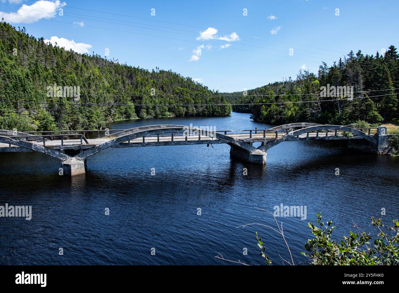 Labrador Bridge Abandoned dilapidated concrete bridge on NL 90 in Forest Field ...