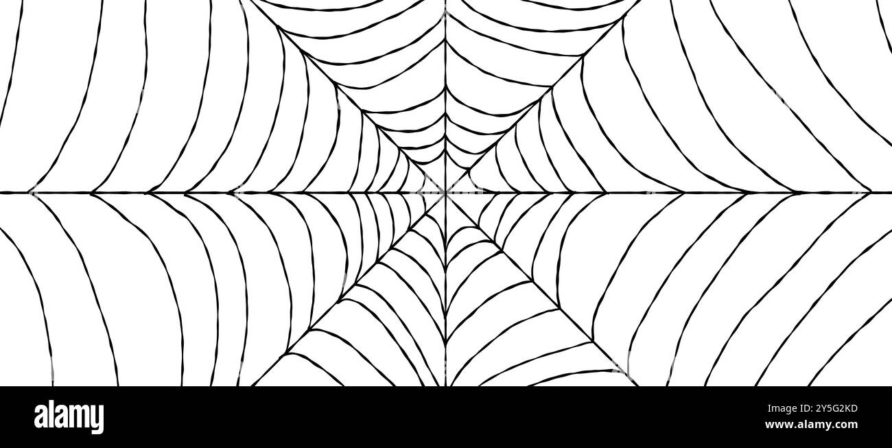 Black cobweb background isolated on white. Vector illustration Stock Vector