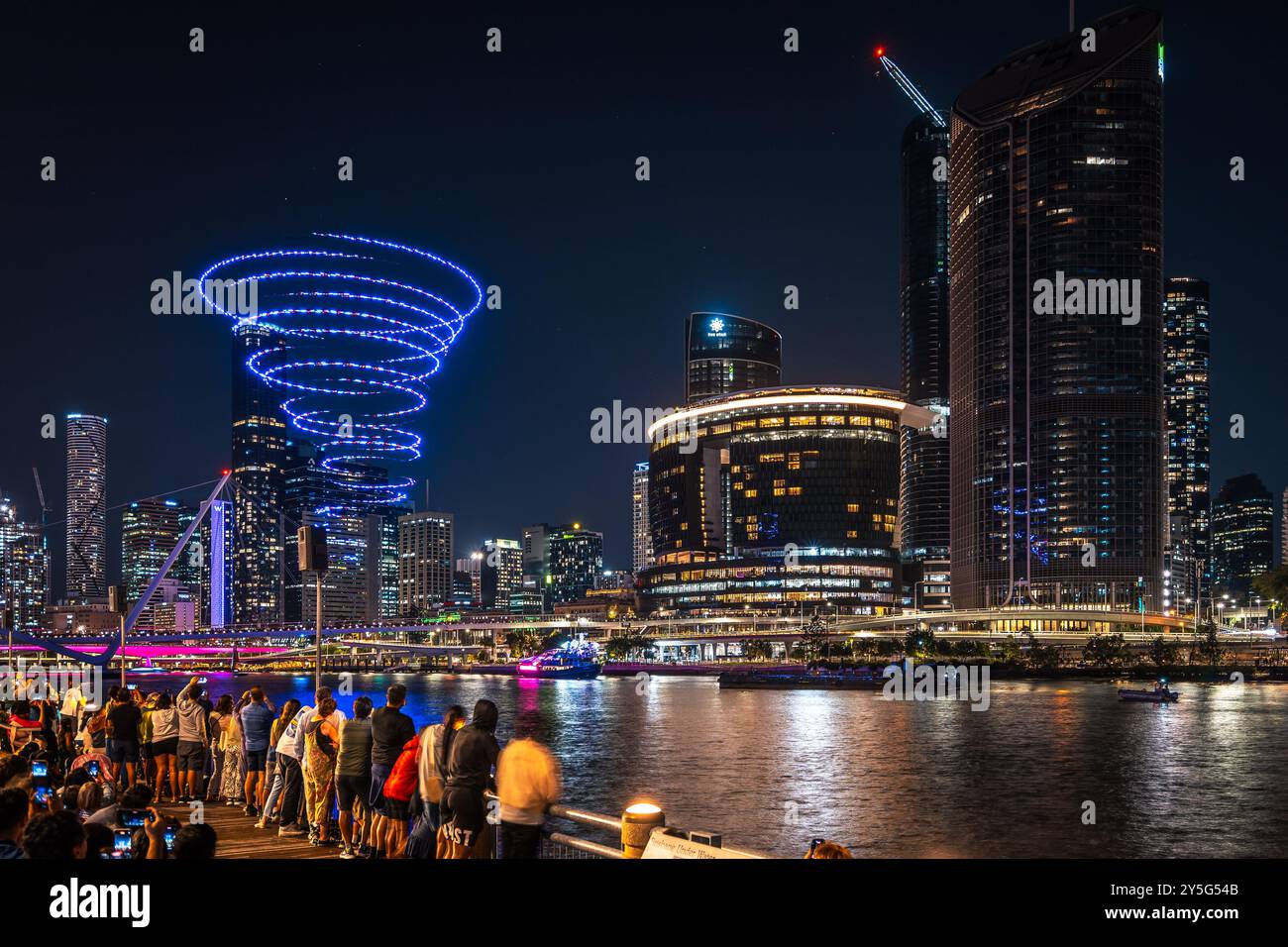 Brisbane, QLD, Australia Sep 21, 2024 Drone show at the Brisfest
