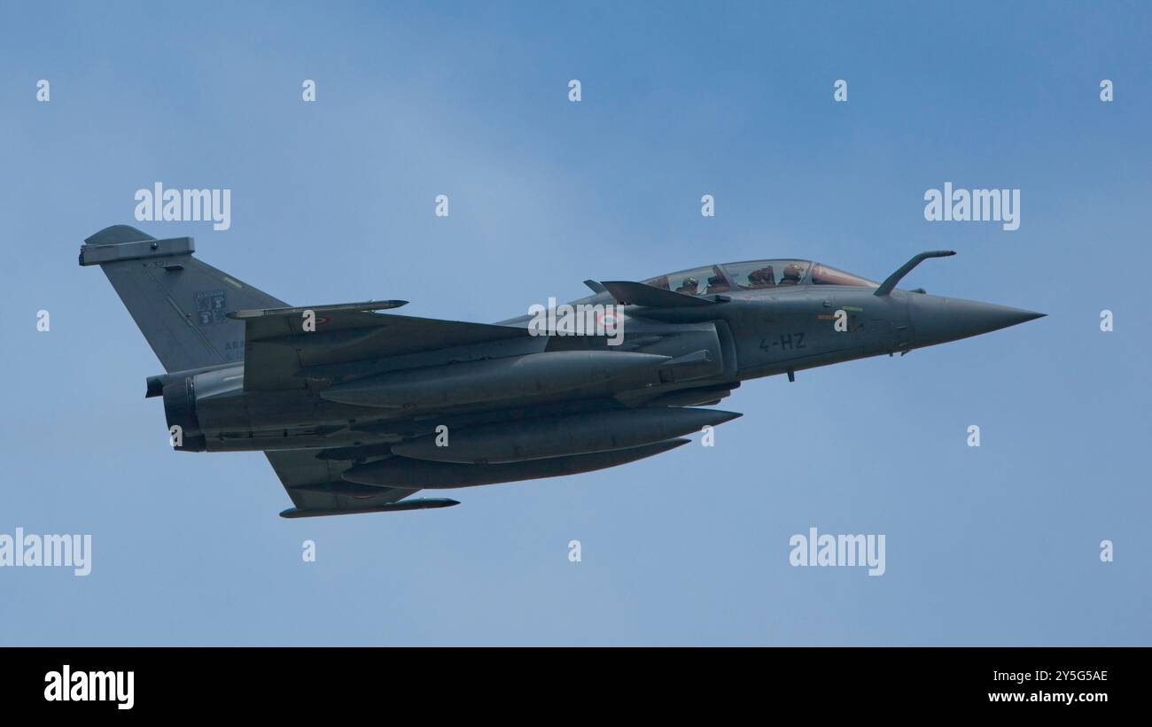 French Air Force Rafale heading to Exercise Pitch Black in Darwin Australia. Stock Photo
