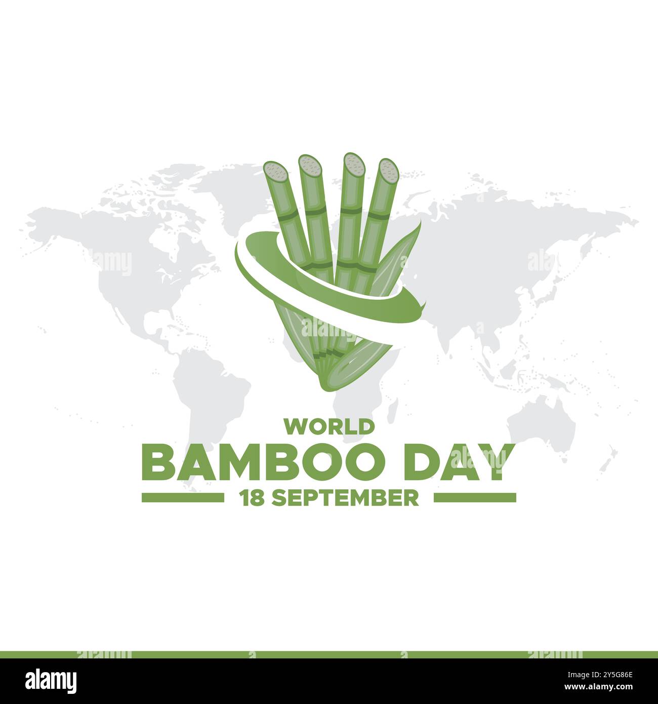 World Bamboo Day, 18 September, bamboo day stock illustration, vector illustration, banner, post, ads design, editable template. Stock Vector