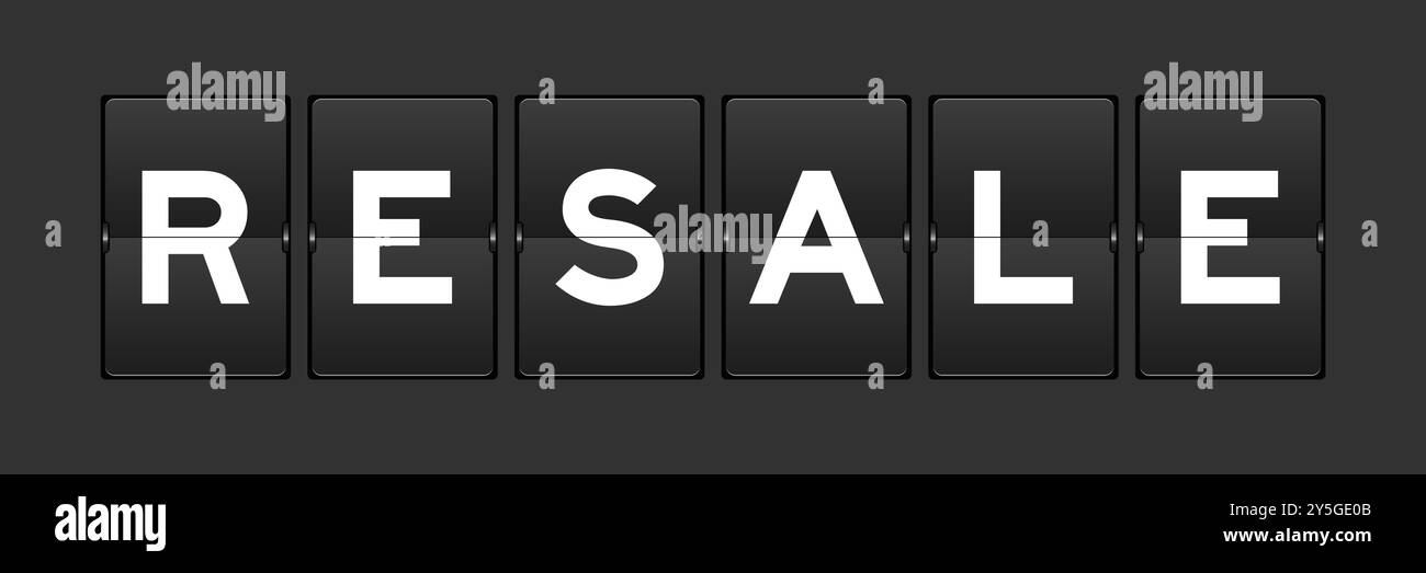 Black color analog flip board with word resale on gray background Stock ...