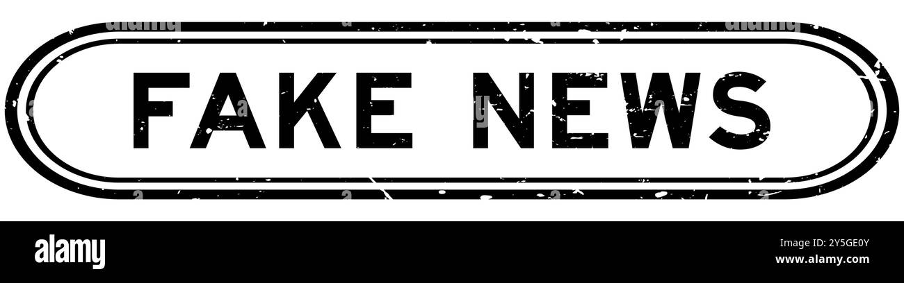 Grunge black fake news word rubber seal stamp on white background Stock ...