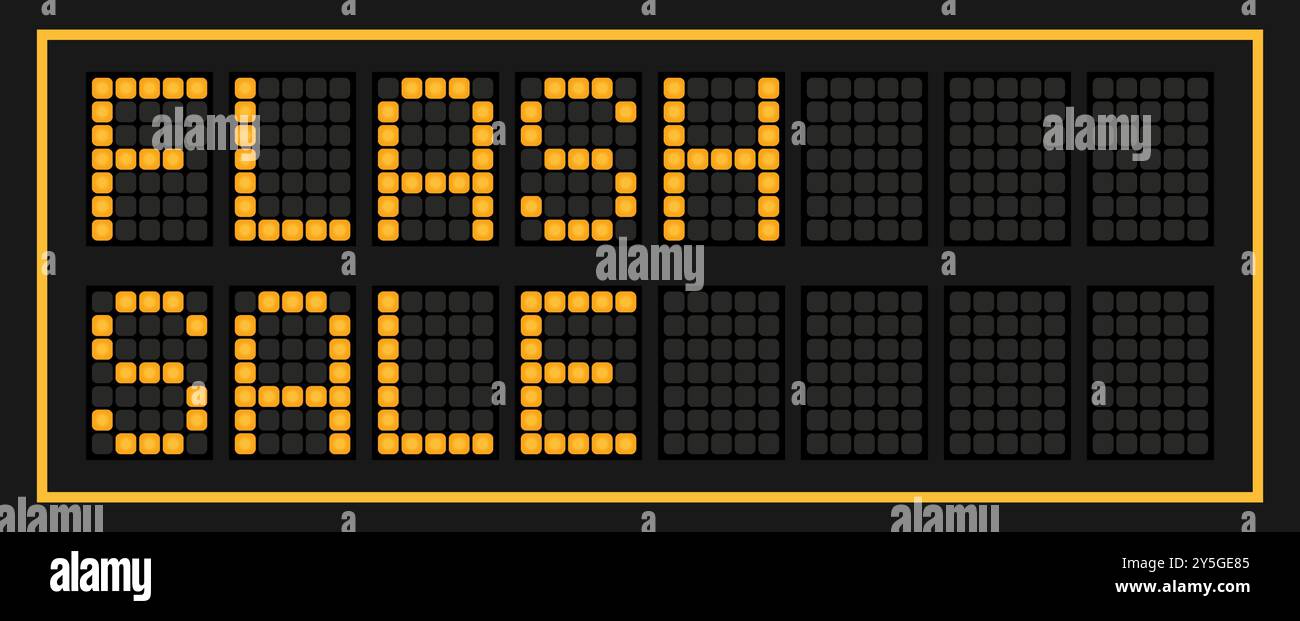 Orange color led banner in word flash sale on black background Stock ...
