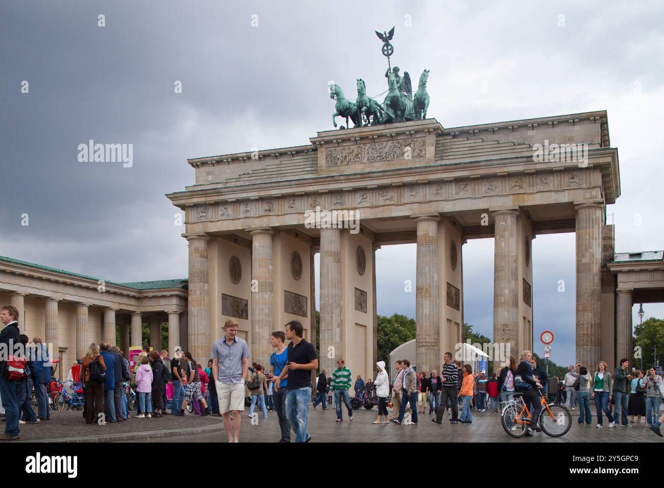 Berlin, Germany, July 24 2009, Tourists gather around the historic ...