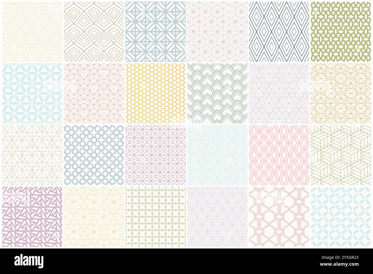 Collection of color seamless ornamental vector patterns. Geometric ...