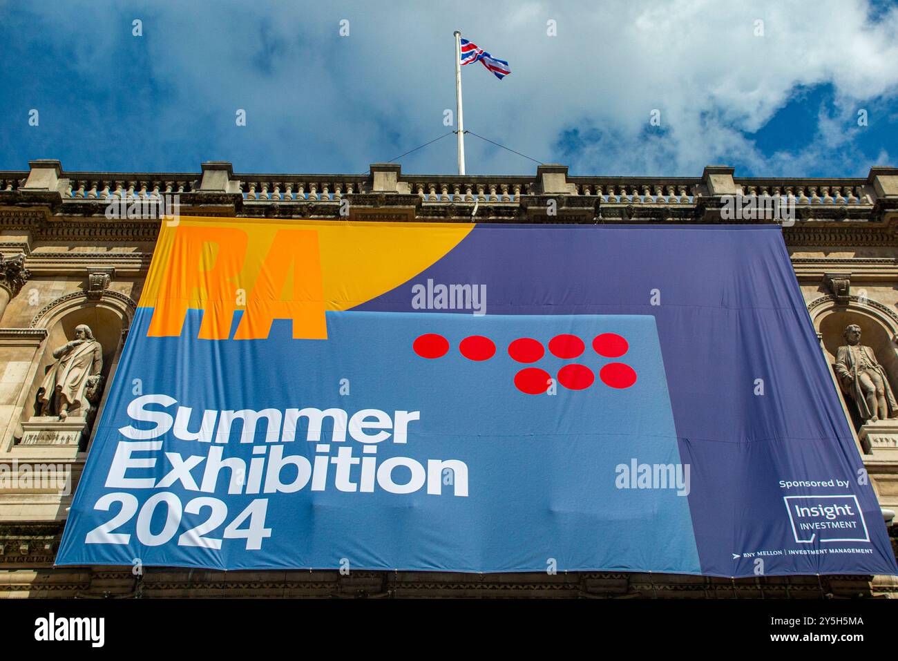 A banner for the Royal Academy of Arts, Summer Exhibition 2024, London ...