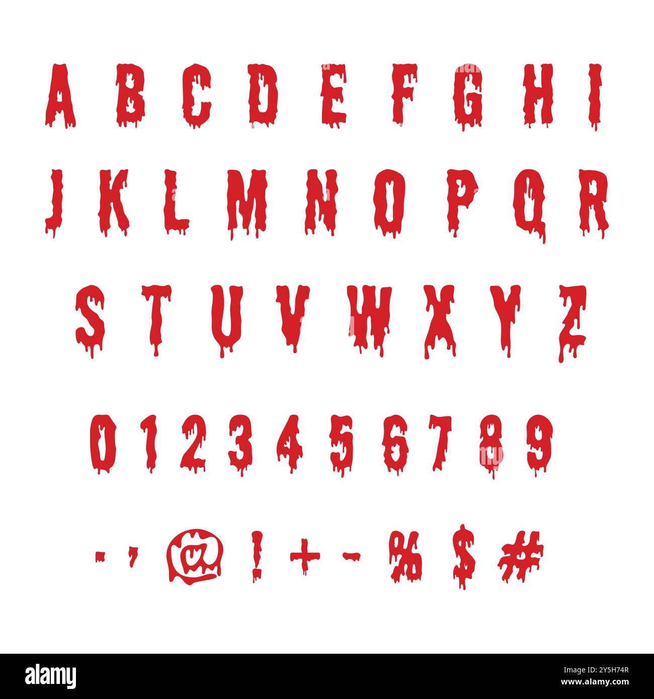 Letters of the alphabet in bloody template Stock Vector Image