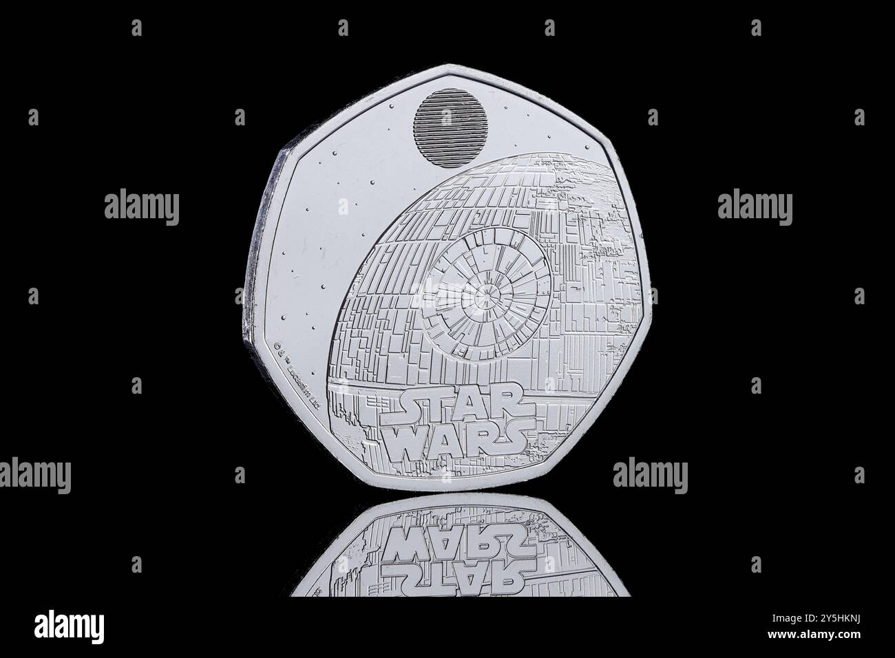 2024 50p coin featuing the Death Star from Star Wars Stock Photo