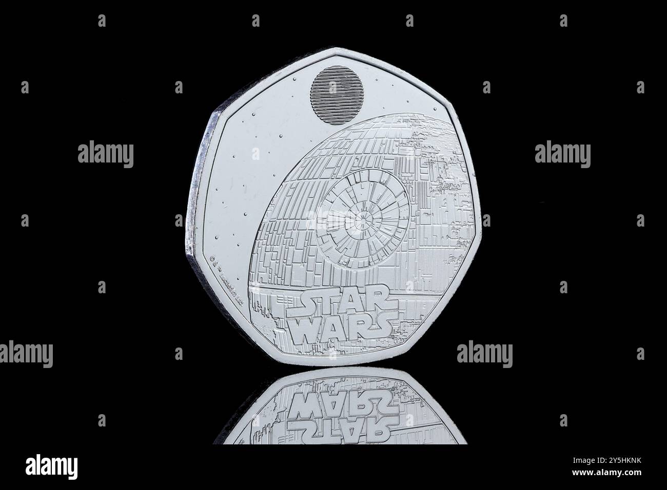 2024 50p coin featuing the Death Star from Star Wars Stock Photo