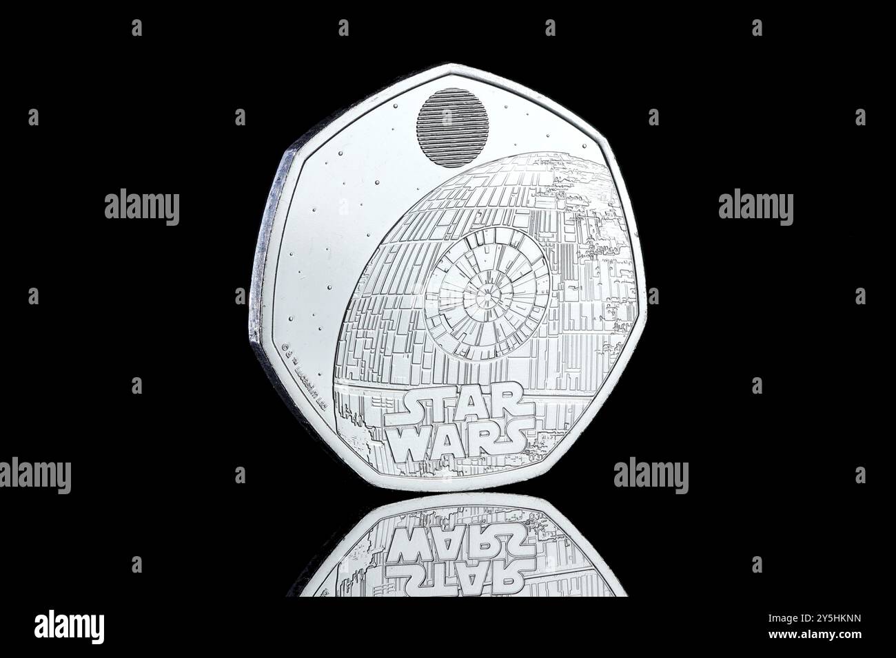 2024 50p coin featuing the Death Star from Star Wars Stock Photo
