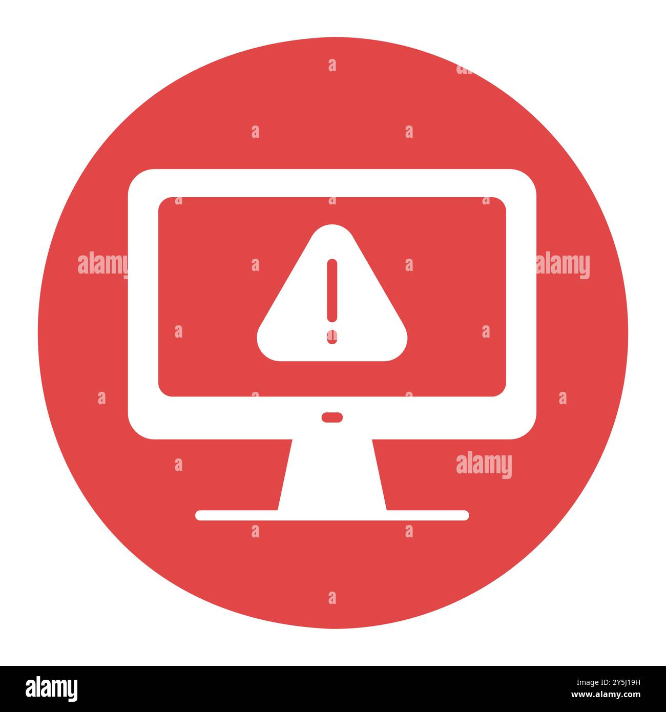 Computer warning vector icon. Simple digital system error. Security sign. Graph symbol for your web site design, logo, app, UI Stock Vector
