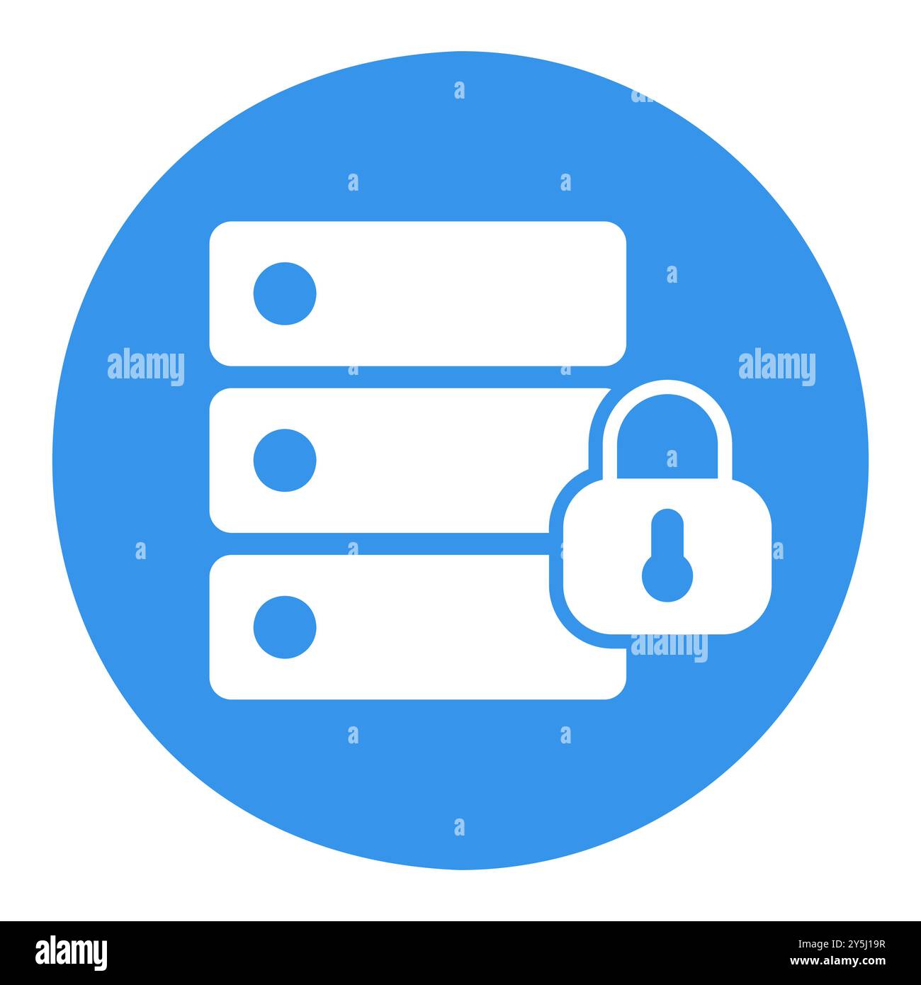 Database padlock vector icon. Security sign. Graph symbol for your web site design, logo, app, UI Stock Vector