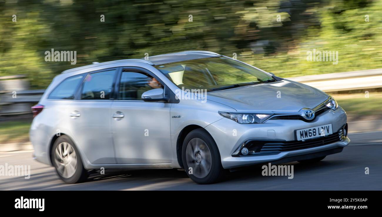 Milton Keynes,UK - Sept 16th 2024: 2019 silver Toyota Auris hybrid ...
