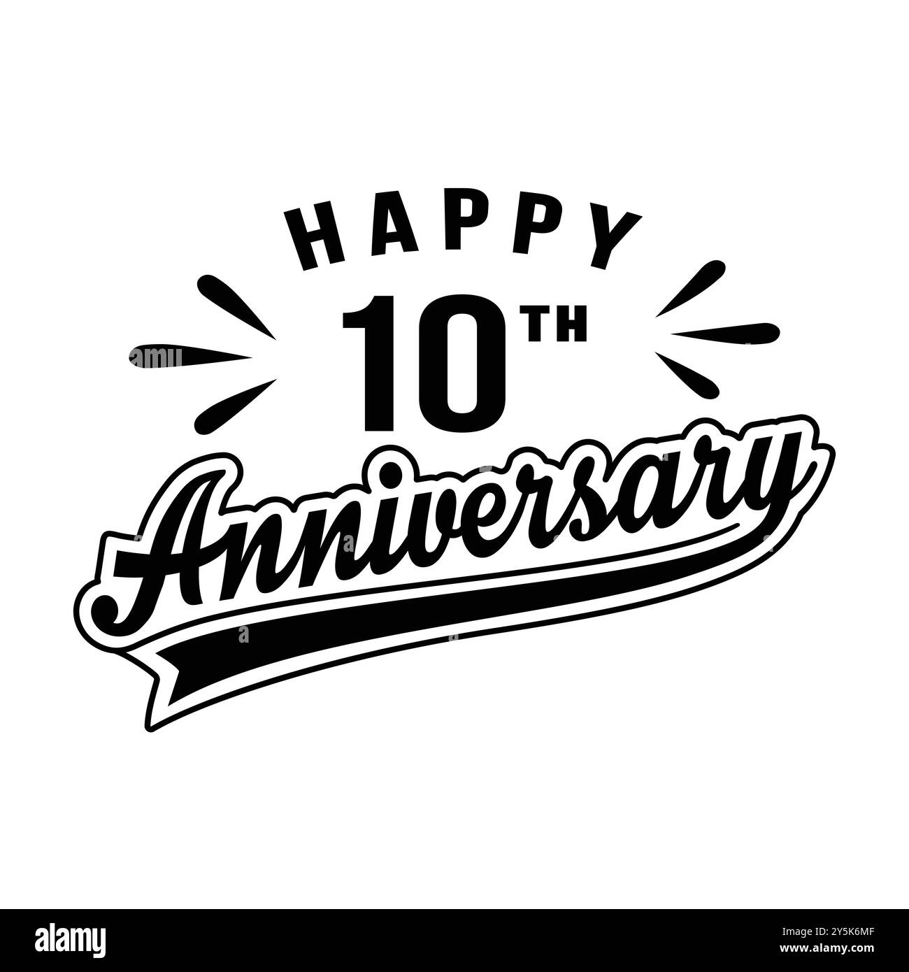 Happy 10th Anniversary. 10 years anniversary design. Vector and ...