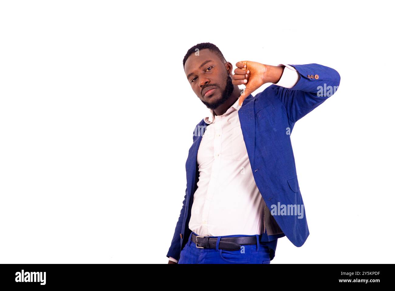 Disgruntled man showing negative gesture hi-res stock photography and ...