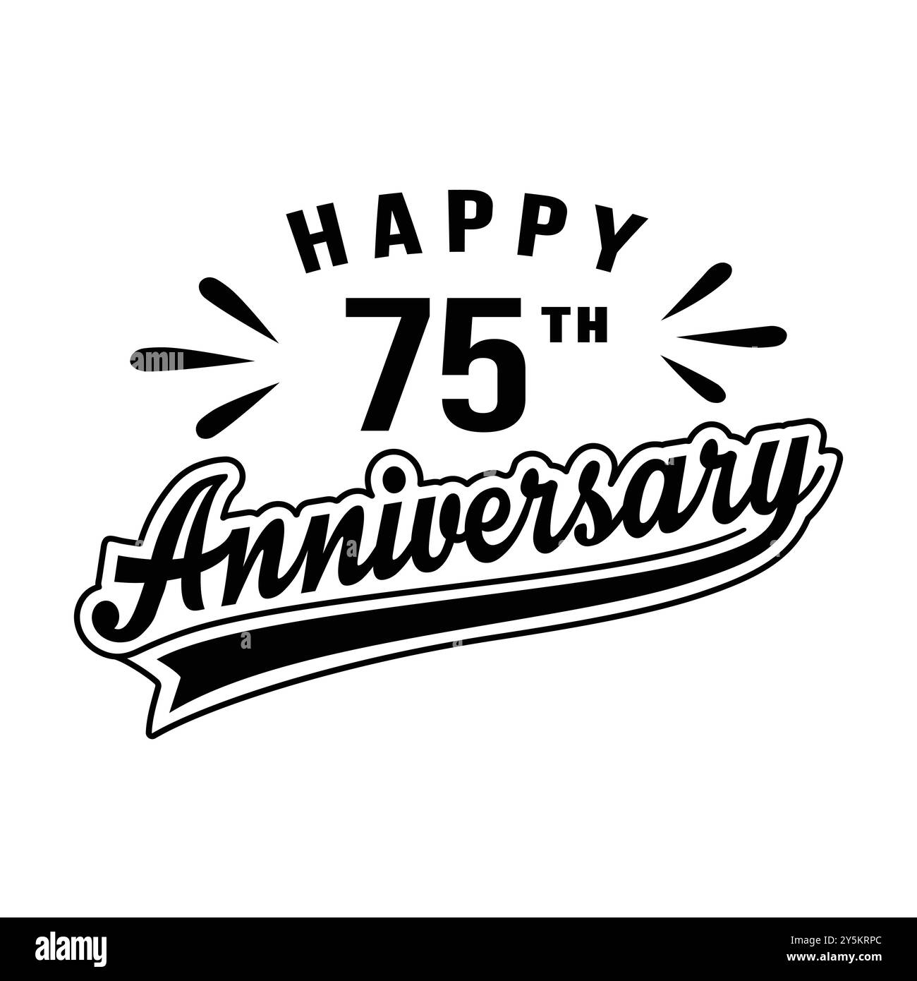 Happy 75th Anniversary. 75 years anniversary design. Vector and ...
