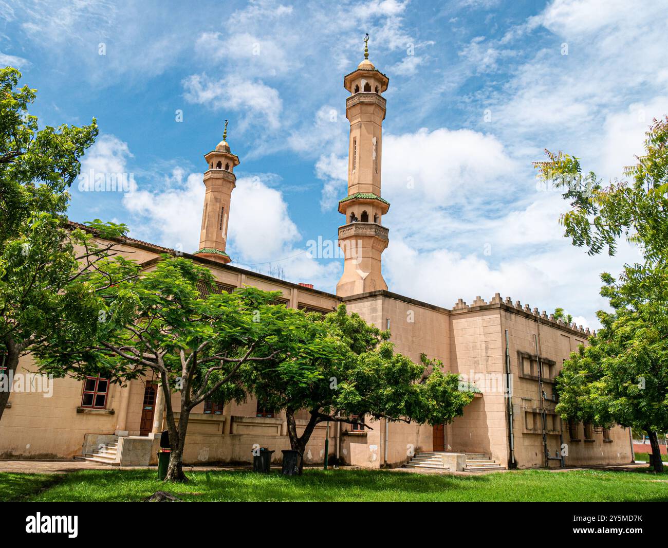 Banjul Central Mosque, Gambia, on a sunny morning - Landscape shot Stock Photo