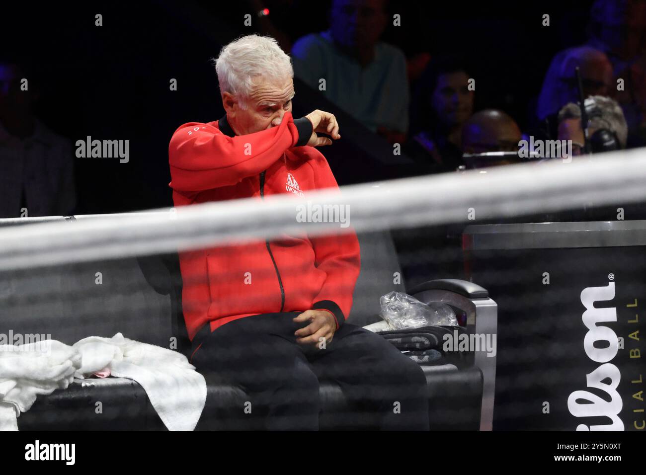 Berlin, Deutschland. 22nd Sep, 2024. 22.09.2024, Uber-Arena, Berlin, DEU, Tennis, Laver-Cup Finale, im Bild Captain: John McEnroe Foto: Juergen Engler/nordphoto GmbH/dpa/Alamy Live News Stock Photo