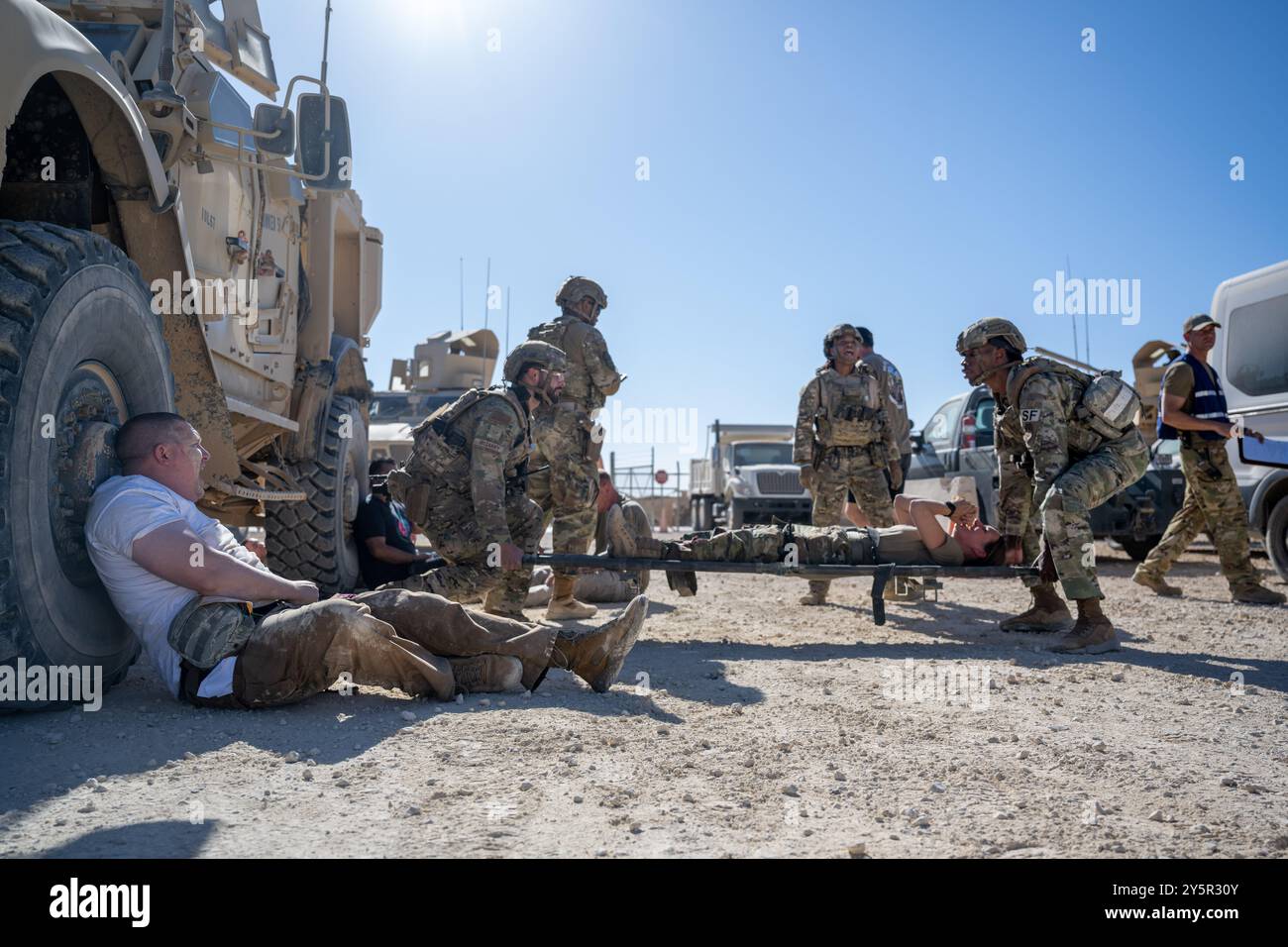 U.S. Airmen assigned to the 332nd Expeditionary Security Forces ...