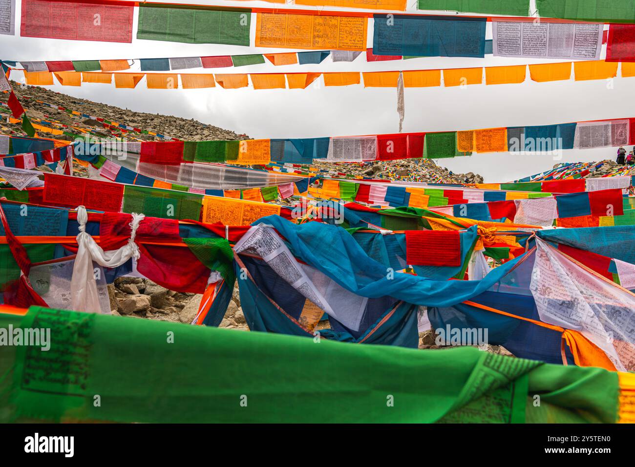 The high altitude mountain pass during the ritual kora (yatra) around ...