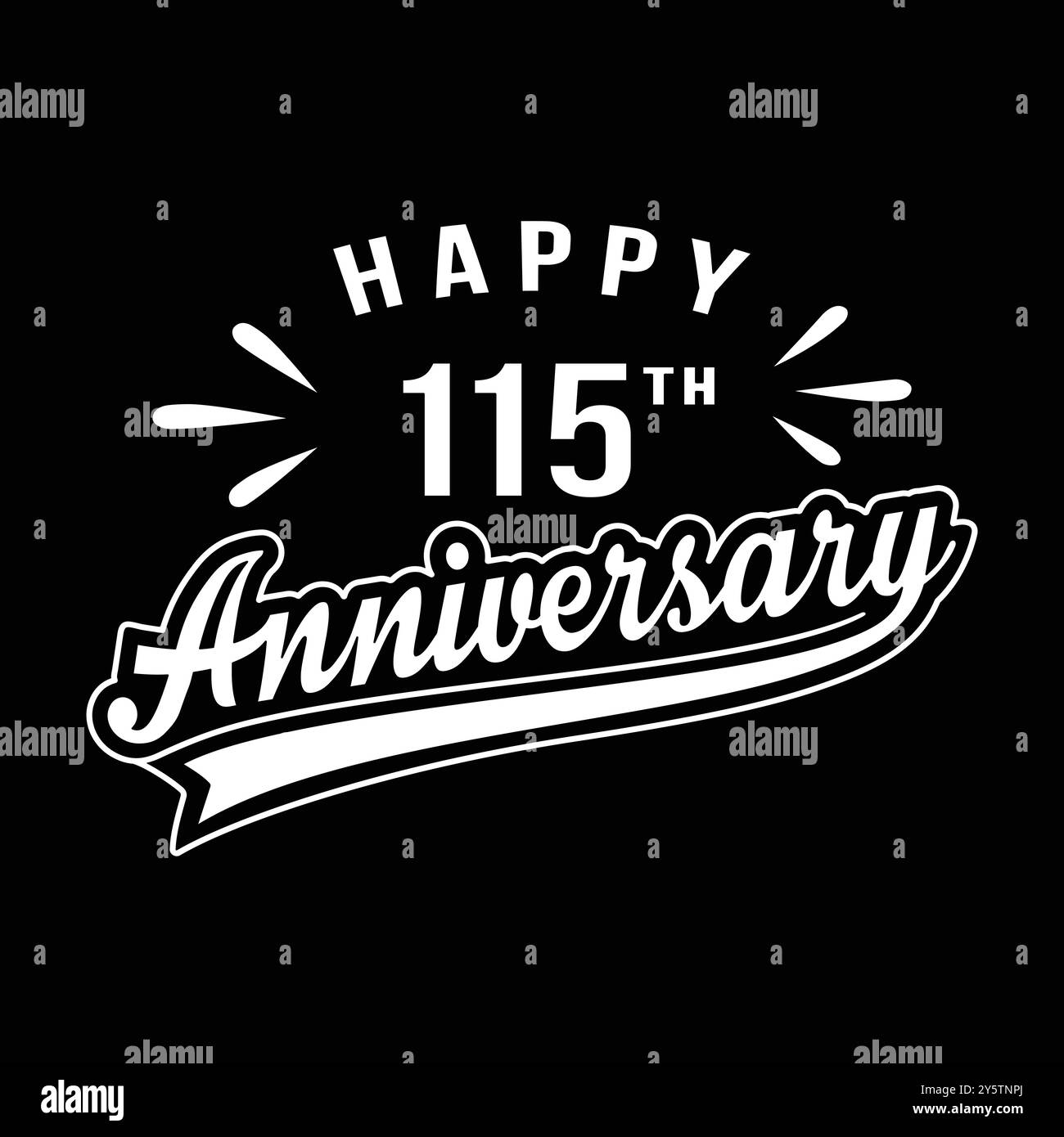 Happy 115th Anniversary. 115 years anniversary design. Vector and ...