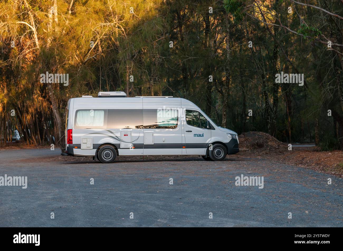 campervan parked near Murrays Beach, NSW, Australia Stock Photo