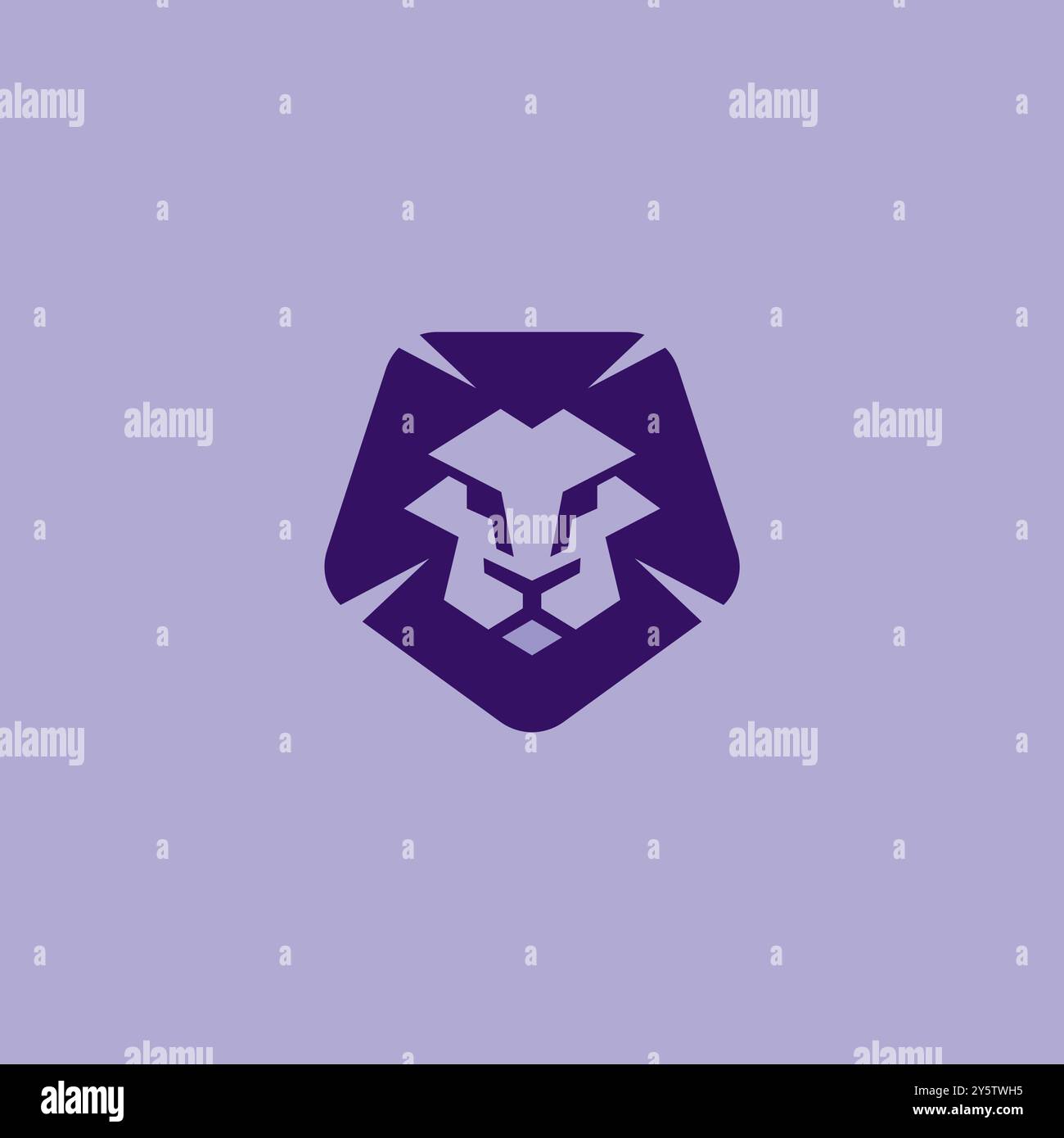 Lion Head Logo Vector Illustration Stock Vector