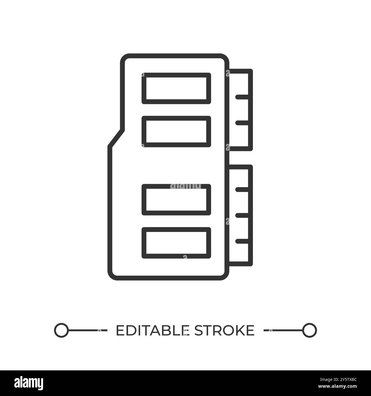 Memory card linear icon Stock Vector