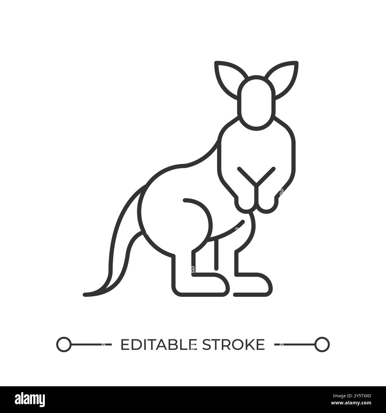 Kangaroo linear icon Stock Vector