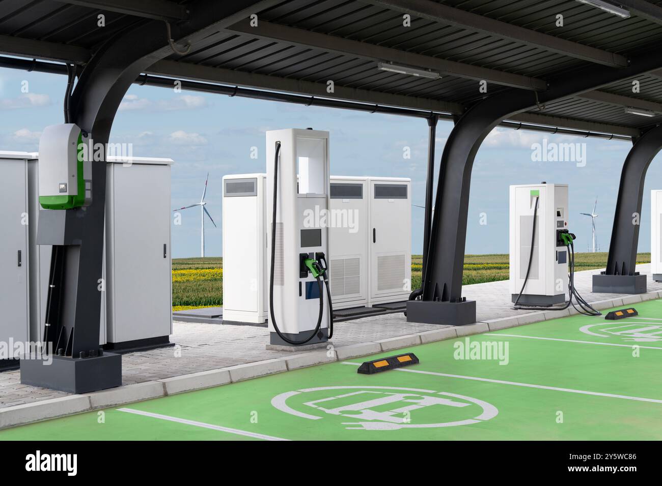 Electric vehicles charging station that takes energy from solar panels ...