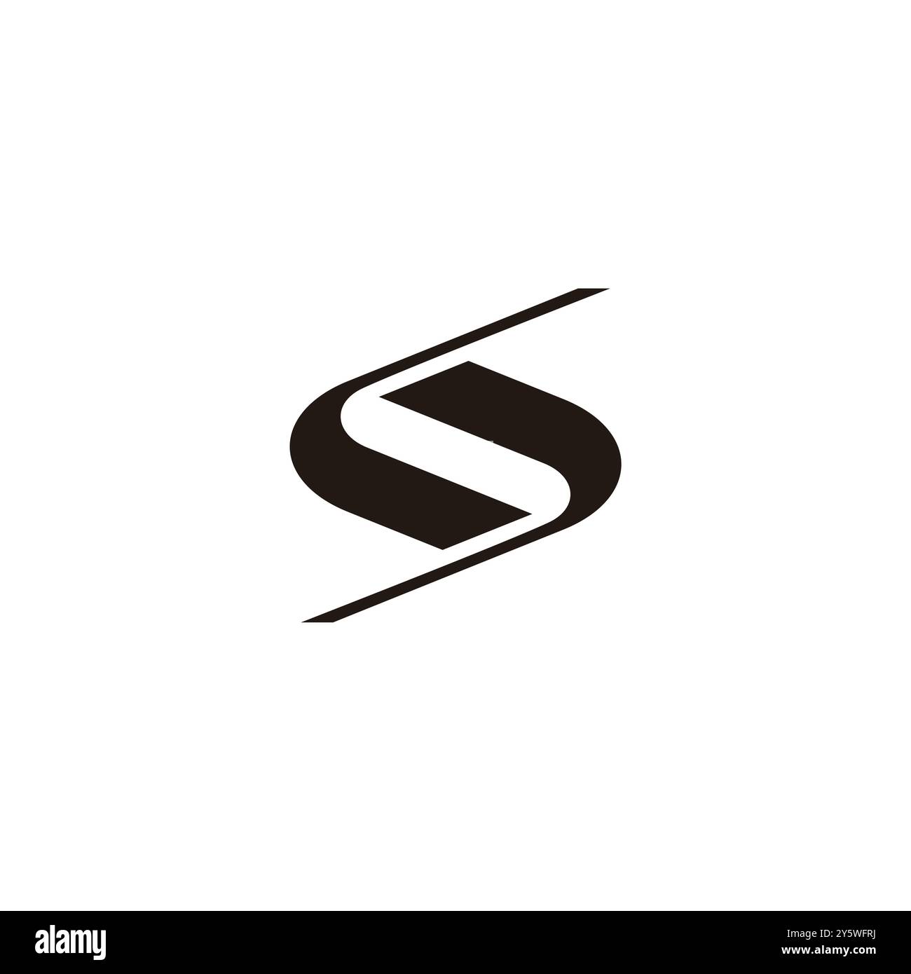 letter ls simple linked ribbon shape logo vector Stock Vector
