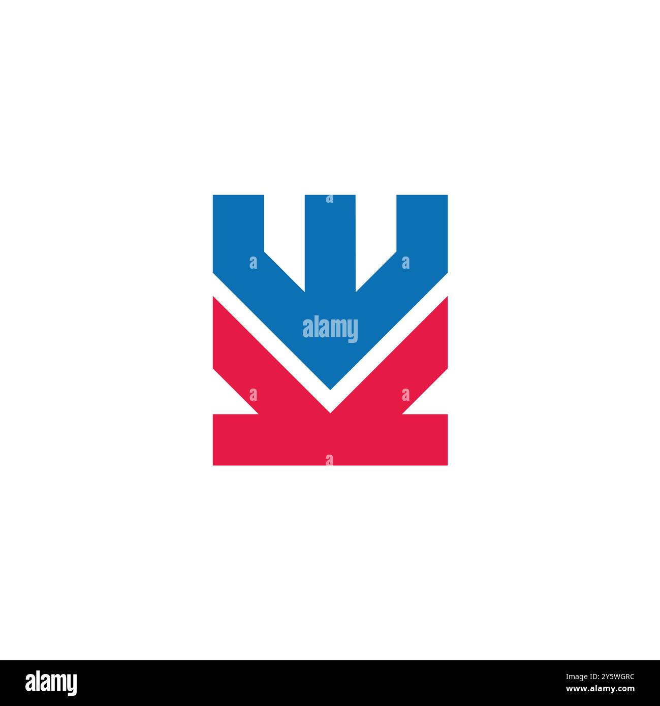 letter wv colorful simple stripes geometric logo vector Stock Vector