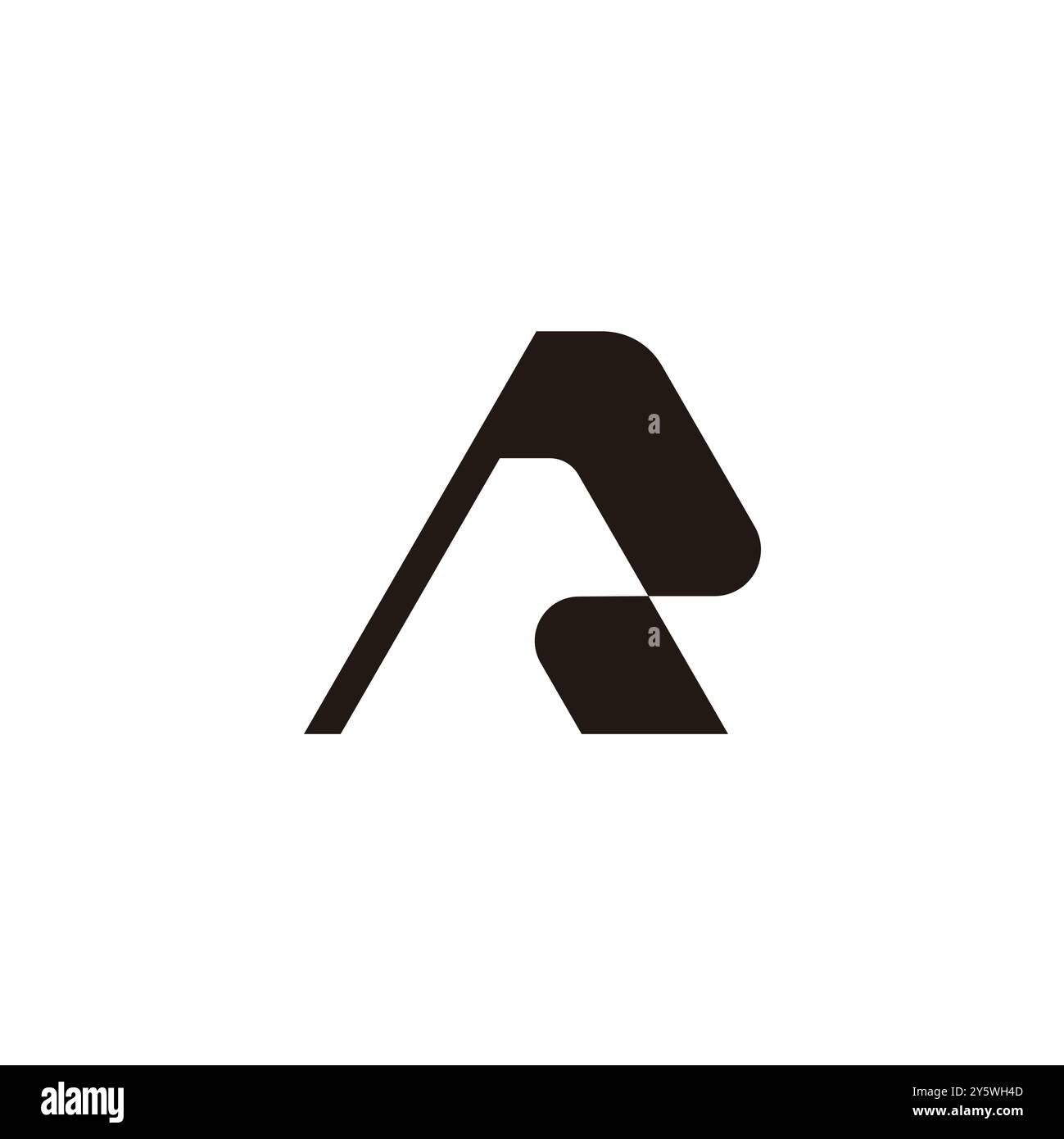 letter ar triangle ribbon simple logo vector Stock Vector