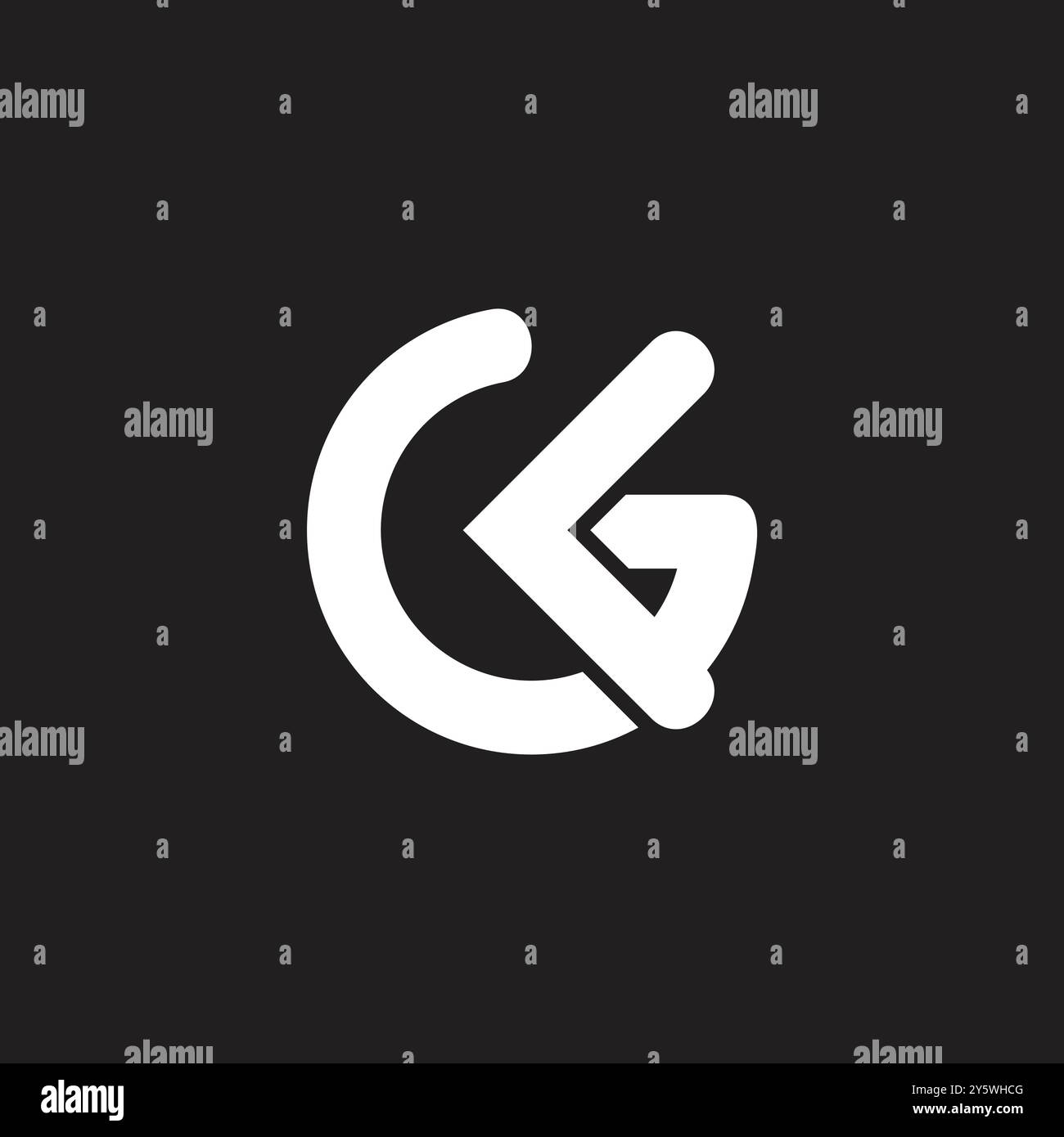 letter gk arrow linked circle simple logo vector Stock Vector