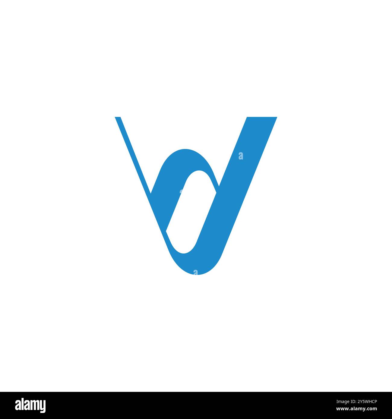 letter vd simple curves emblem geometric logo vector Stock Vector
