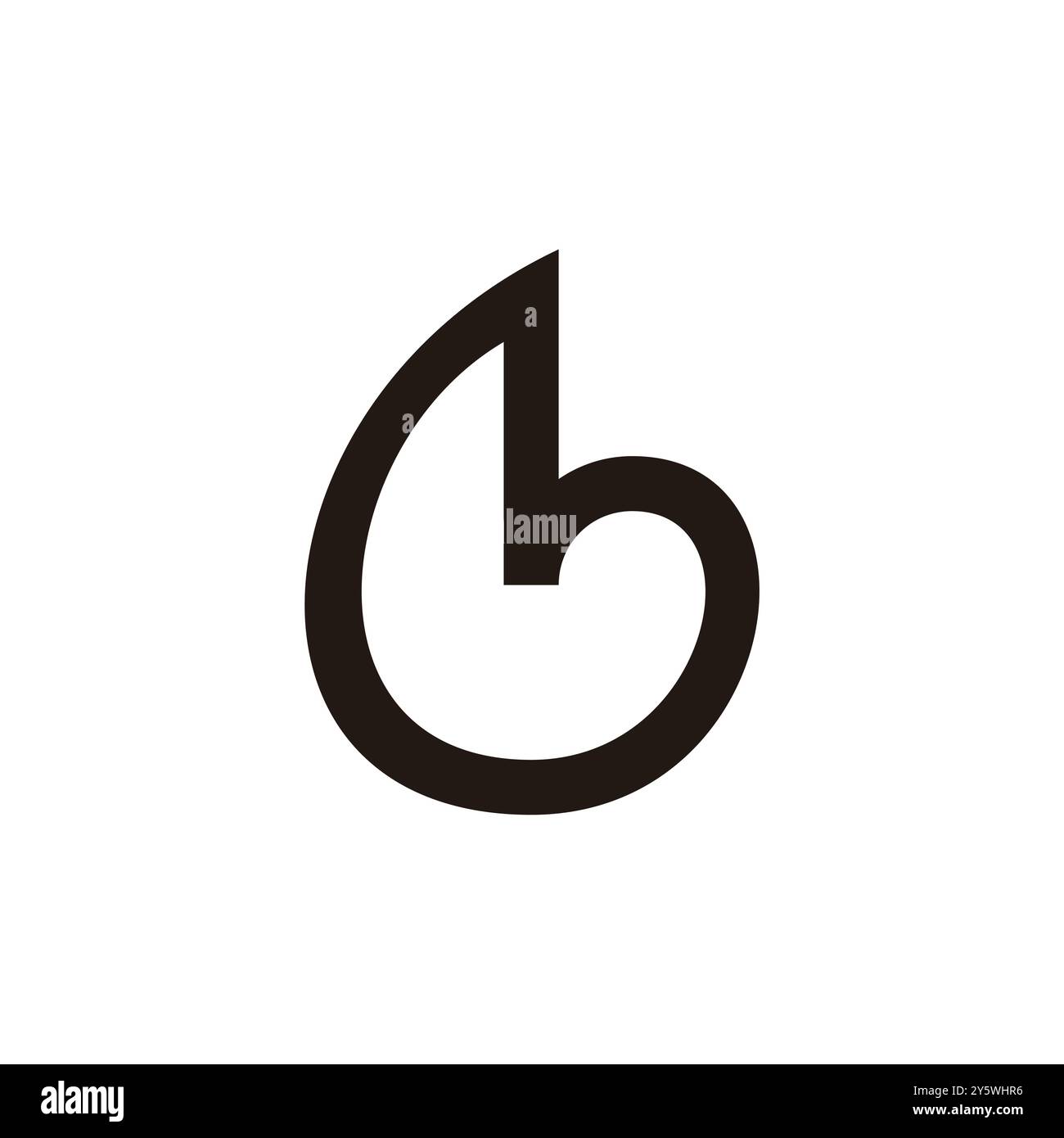 letter b abstract doodle simple emblem lowercase logo vector Stock Vector