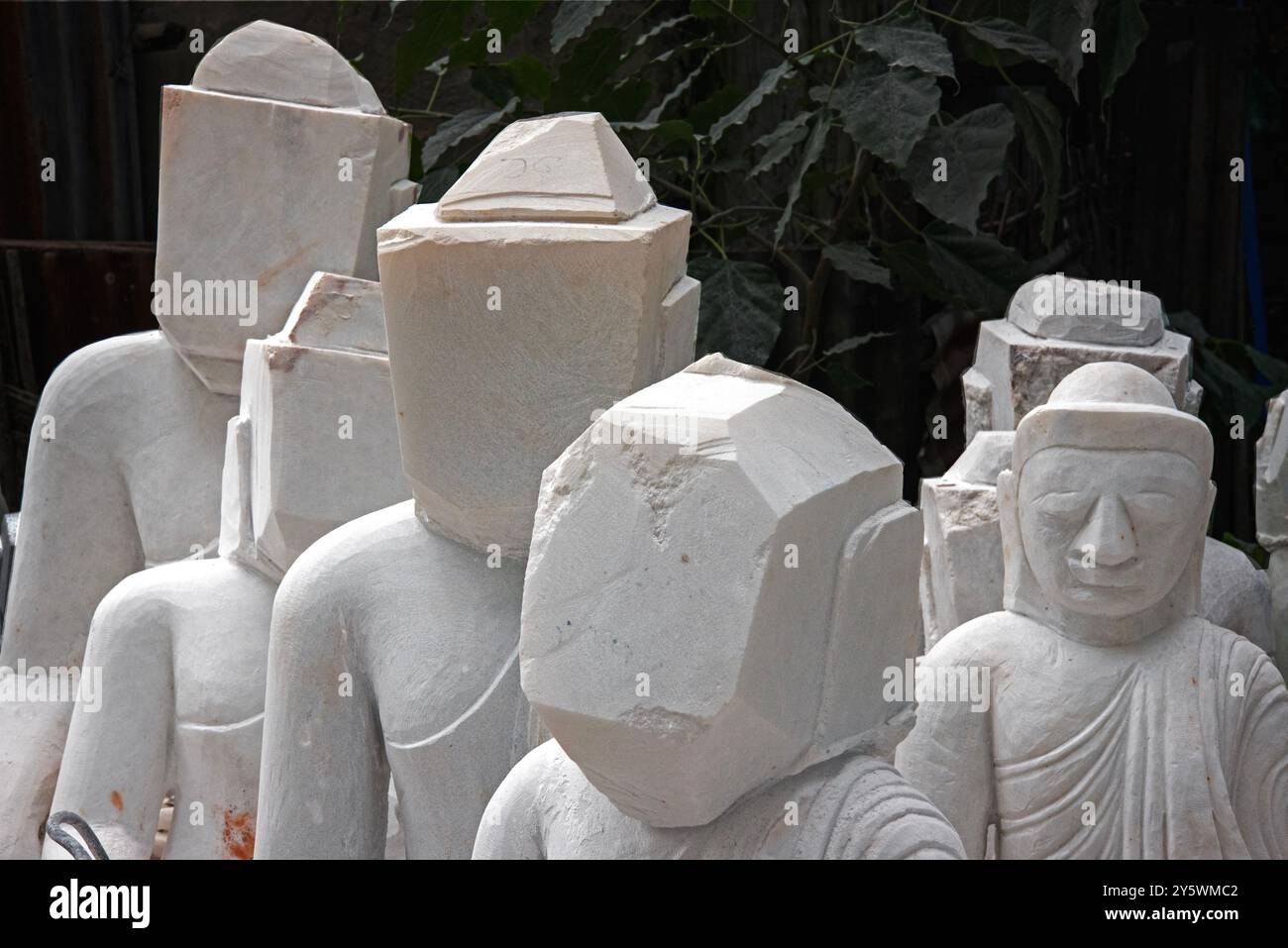 faceless Buddha statues, Mandalay, Myanmar Stock Photo