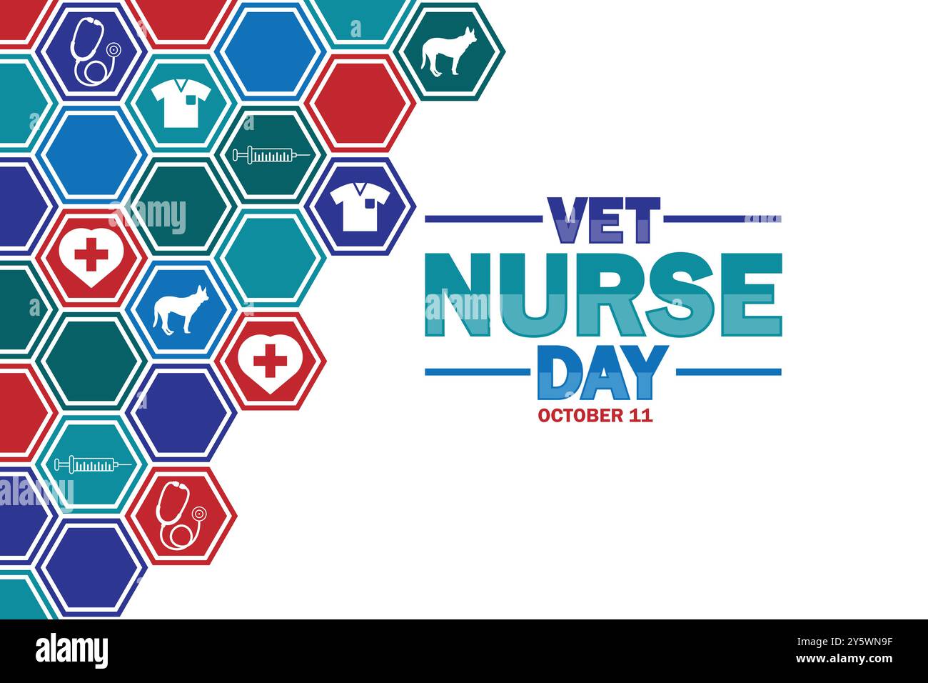 Vet Nurse Day wallpaper with shapes and typography, banner, card, poster, template. Vet Nurse
