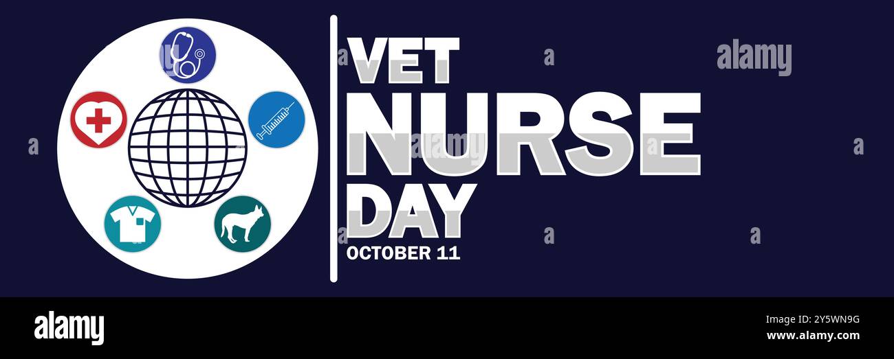 Vet Nurse Day. October 11. Suitable for greeting card, poster and banner. Vector illustration