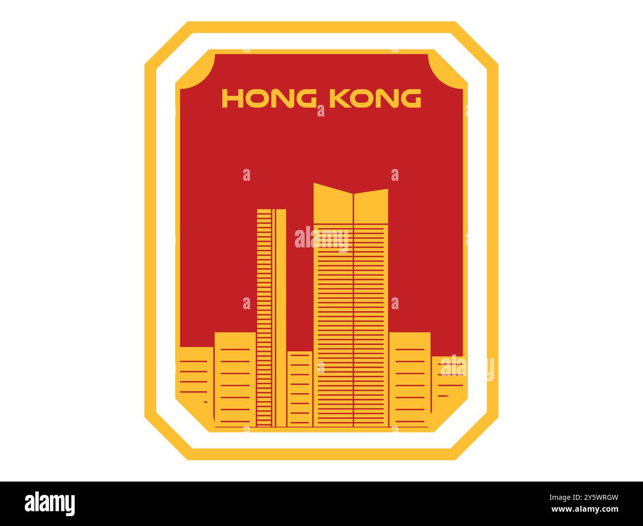 Hongkong special administrative region of the Peoples Republic of China tourist destination postcard poster collectable card design Stock Vector