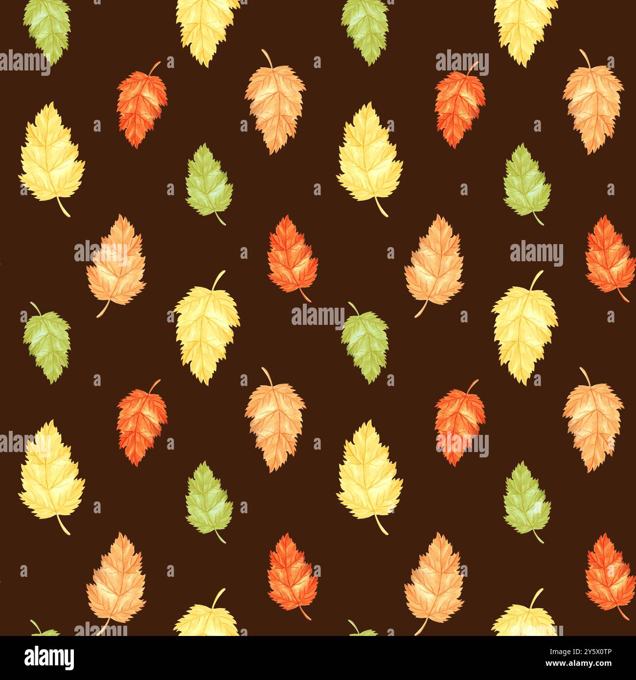Autumn leaves seamless pattern. Fall foliage botanical background for ...