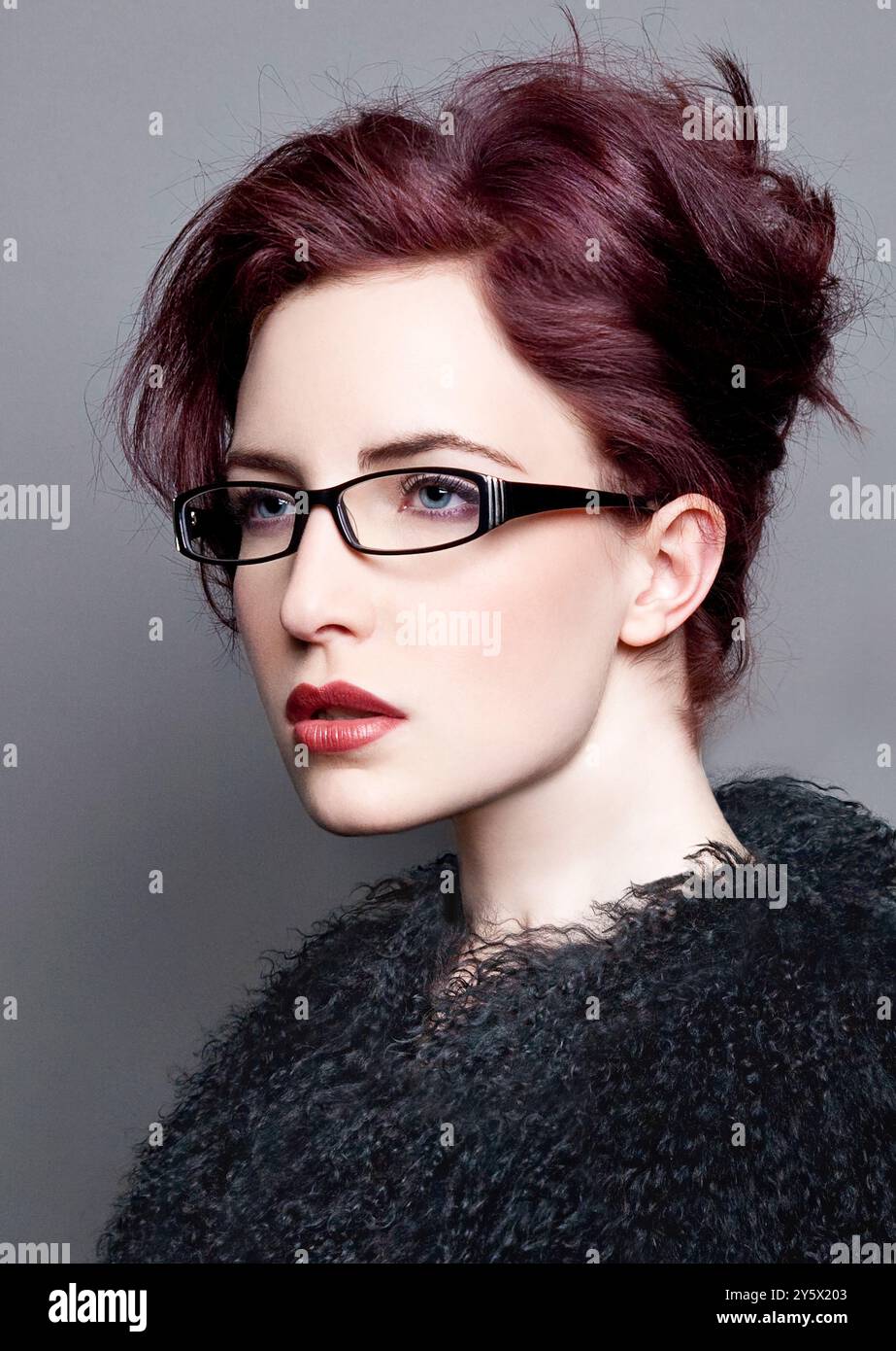 Woman wearing glasses red hair hi-res stock photography and images - Alamy