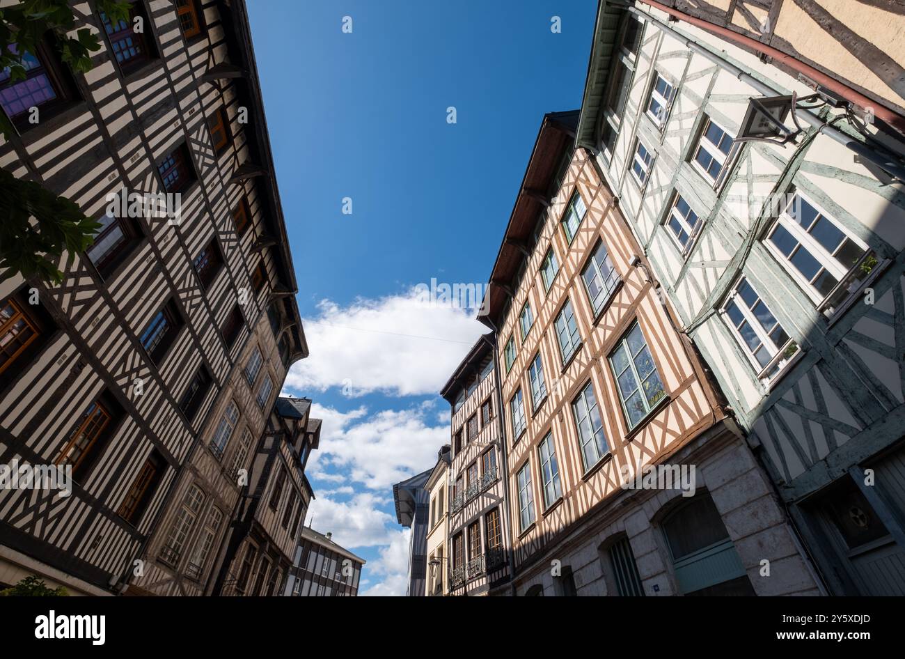 Well preserved, medieval half timbered buildings in Rouen city centre ...