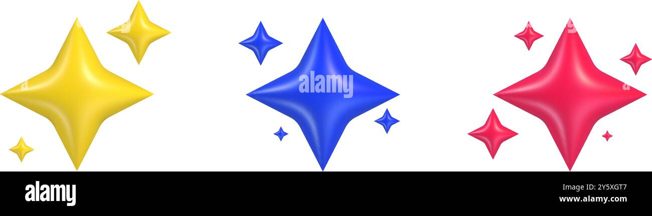 Star vector icons. colored stars isolated. Vector illustration Stock Vector