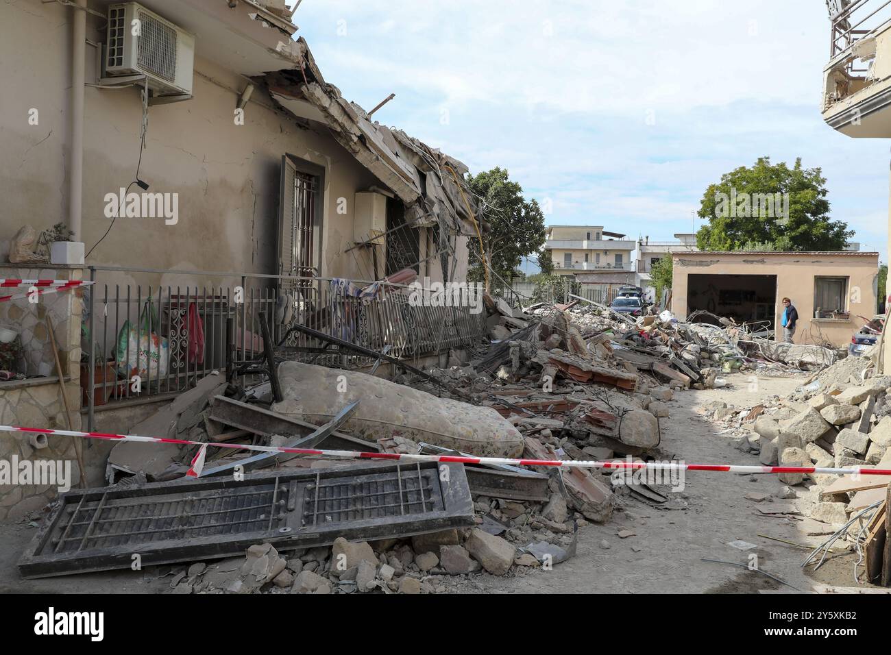The site of a building collapse in Saviano, in the district of Naples ...